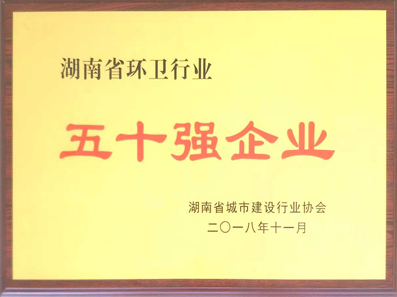 湖(hú)南省環衛行業五十強企業